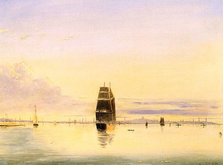 Clement Drew Boston Harbor at Sunset